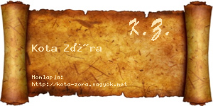 Kota Zóra névjegykártya